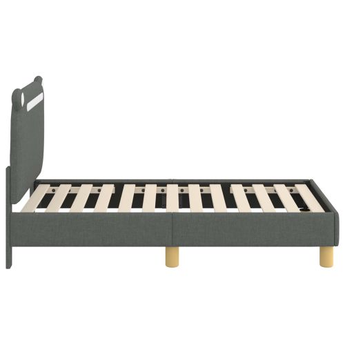 Легло за малко с главна дъска Тъмен сив 70 x 140 cm текстил