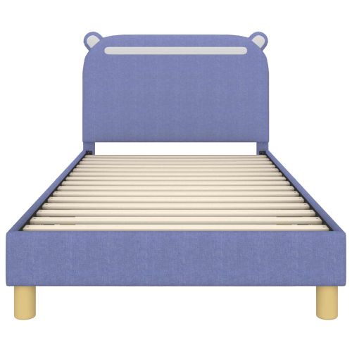 Легло за деца с табла с таблото Дънково син 90 x 200 cm текстил