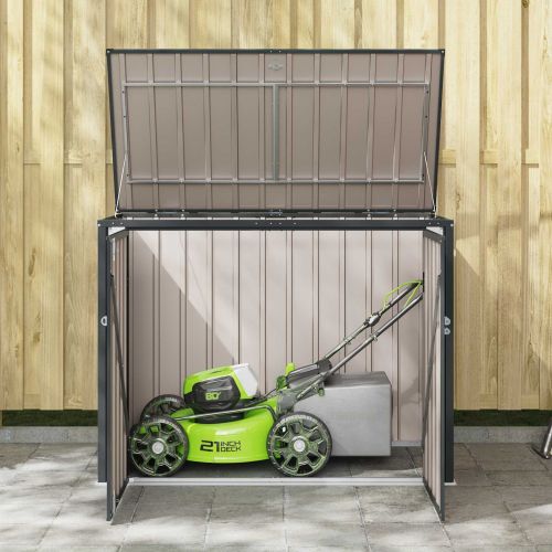 Кутия за съхранение в градината Черно 151,5 x 82 x 110,5 см