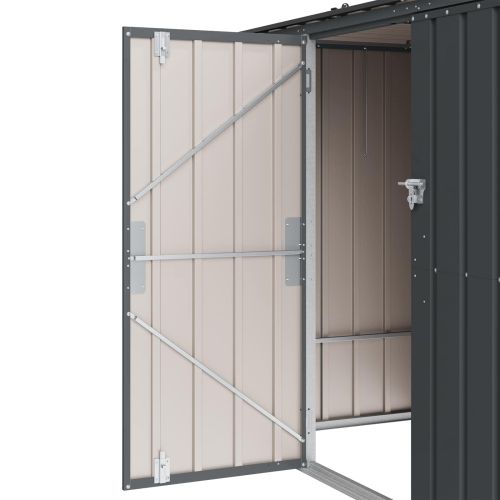 Кутия за съхранение в градината Черно 214 x 82 x 132 см Стомана