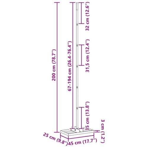 Градинска рейка Сребрист 45 x 25 x 200 см Неръждаема стомана