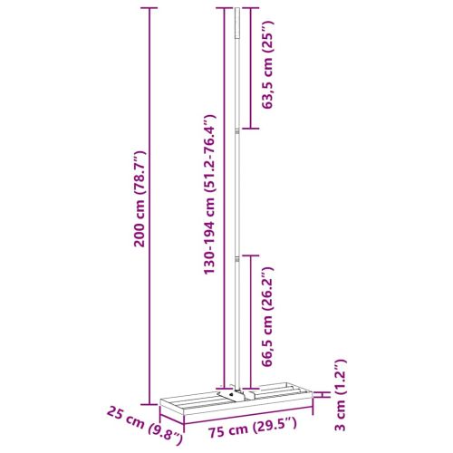 Градинска рейка Сребрист 75 x 25 x 200 см Неръждаема стомана