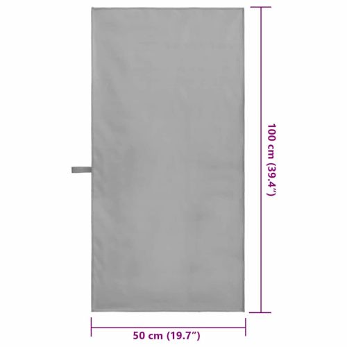 Спортни кърпи 2 pcs Тъмносив 100 x 50 cm Полиестер и полиамид