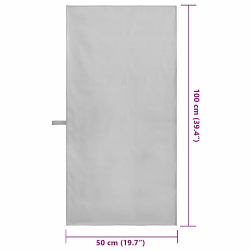 Спортни кърпи 2 pcs Сив 100 x 50 cm Полиестер и полиамид