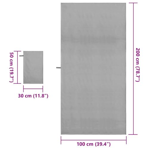 Комплект Спортни Хавлии 2 pcs Тъмносив текстил