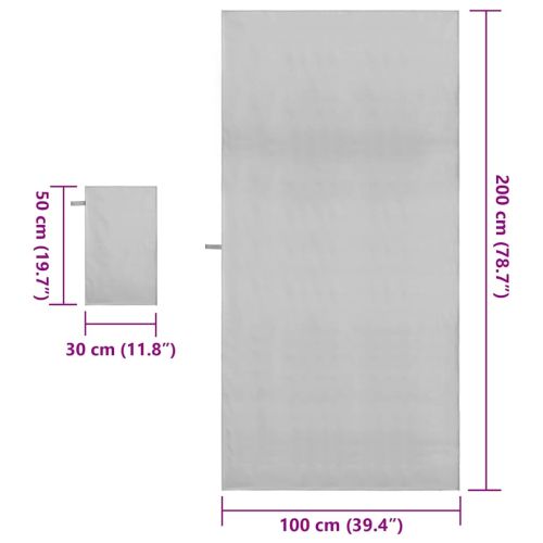 Комплект Спортни Хавлии 2 pcs Сив текстил