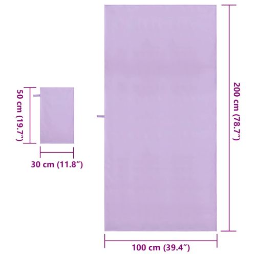 Комплект Спортни Хавлии 2 pcs Лилаво текстил