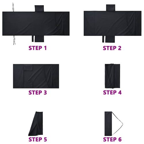 Кърпи за шезлонг 2 pcs Черно 210 x 75 cm Полиестер и полиамид