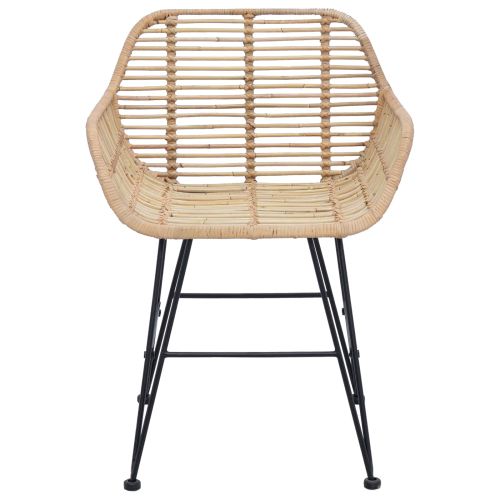 Трапезен стол 2 pcs Естествен 55 x 50 x 74 см Раци и желязо