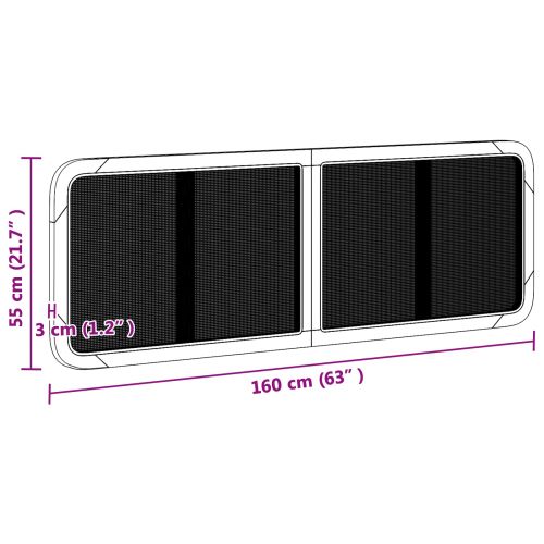 Облегалка за глава с таблото Естествен 160 x 55 x 3 см Ратан