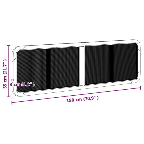 Облегалка за глава с таблото Естествен 180 x 55 x 3 см Ратан