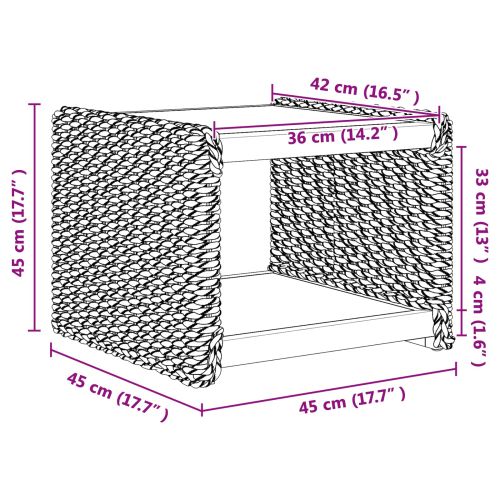 Странична маса Естествен 44.5 x 45 x 45 см