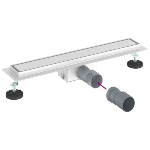 Душов дренаж с стъклено покритие Сребрист 50 cm