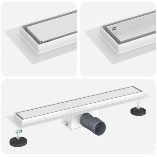 Душов дренаж с стъклено покритие Сребрист 60 cm