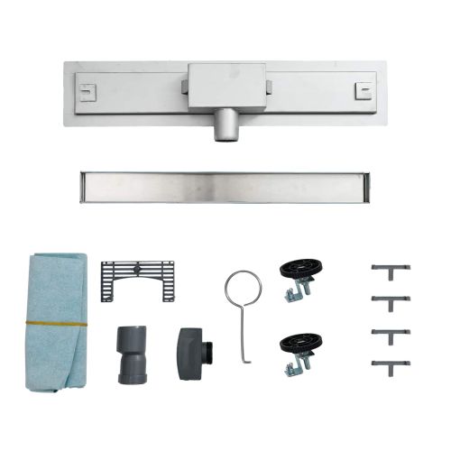 Душов дренаж с стъклено покритие Сребрист 70 cm