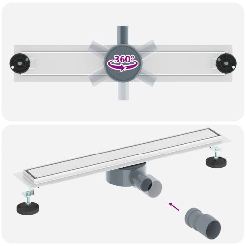 Душ канал 2-в-1 с 360° сифони Сребрист 60 cm