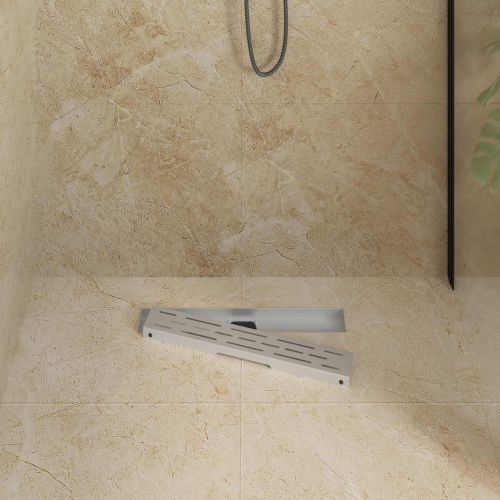 362 градуса дренаж за душ с дизайн на линия Сребрист 50 cm