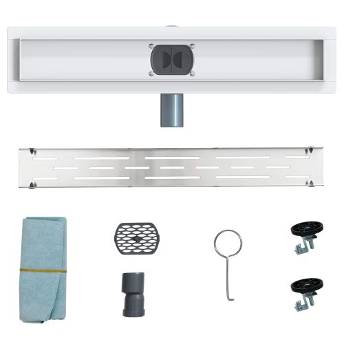 362 градуса дренаж за душ с дизайн на линия Сребрист 50 cm