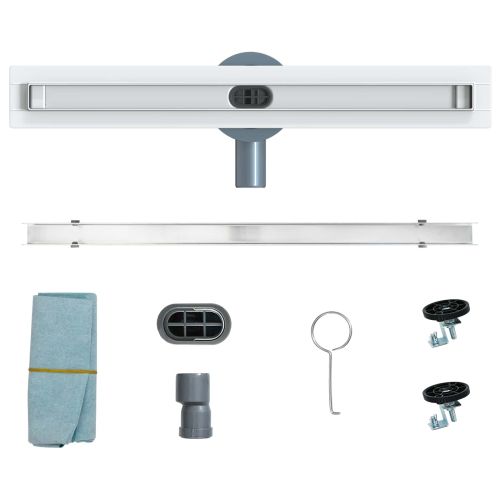 360° Душов отвод с тънък модел Сребрист 50 cm