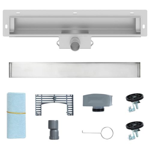 Стенен душов отвод Сребрист 50 cm Неръждаема стомана 304