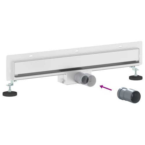 Стенен душов отвод Сребрист 60 cm Неръждаема стомана 304