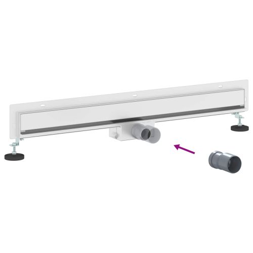 Стенен душов отвод Сребрист 80 cm Неръждаема стомана 304