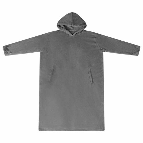 Одеяло с качулка Тъмен сив s Фланела