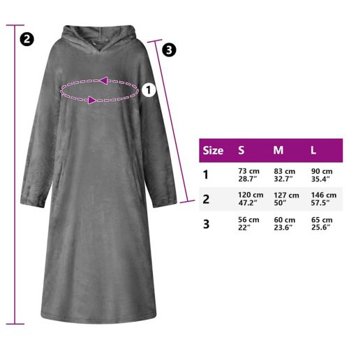 Одеяло с качулка Тъмен сив m Фланела