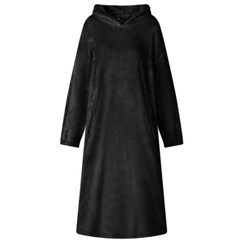 Одеяло с качулка Черно l Фланела