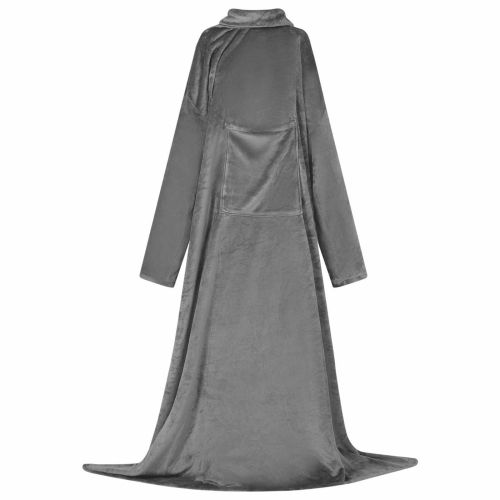 Одеяло с качулка Тъмен сив Фланела