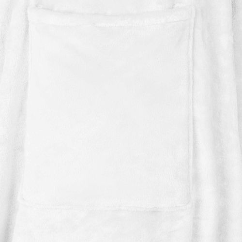 Одеяло с качулка Бяло Фланела