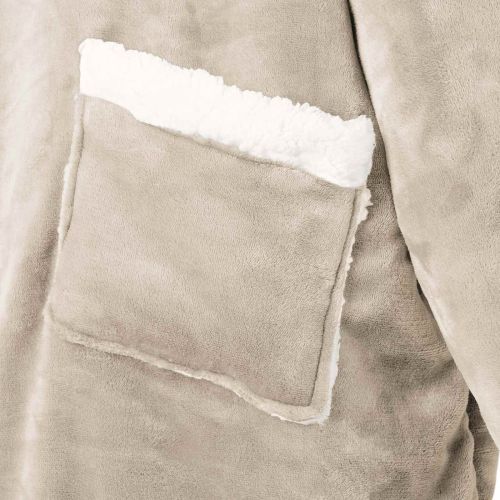 Одеяло с качулка Бежово m Флийс и фланел