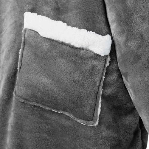 Одеяло с качулка Тъмен сив m Флийс и фланел