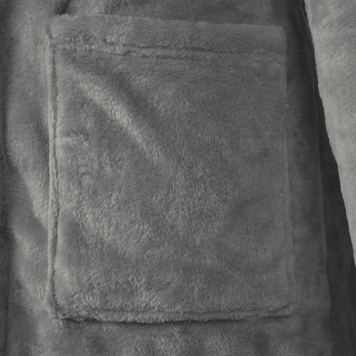 Халат с качулка Тъмен сив xl Фланела