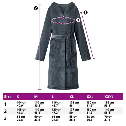 Халат с качулка Морски син l Фланела