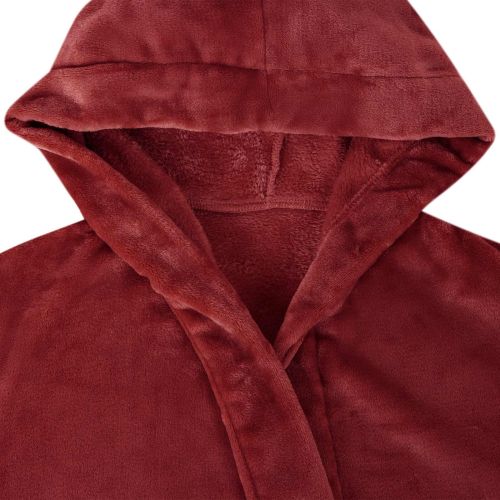 Халат с качулка Бордо червен xxl Фланела