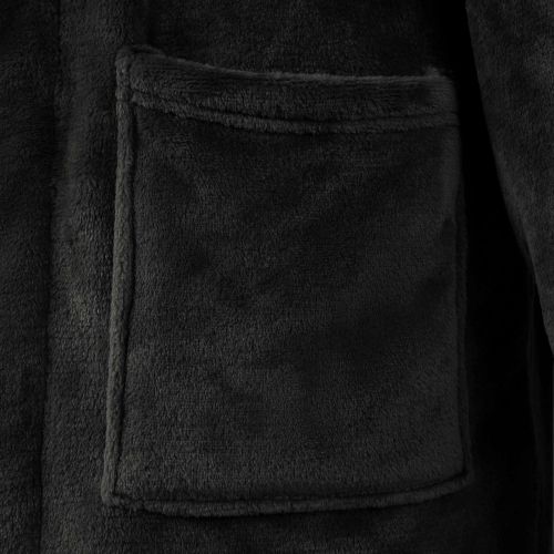 Халат без качулка Черно xxxl Фланела