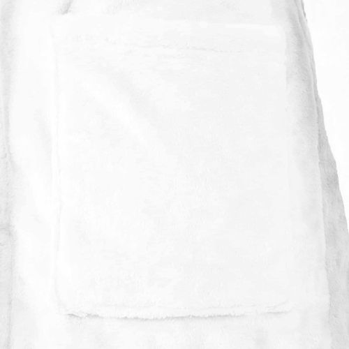 Халат без качулка Бяло xl Фланела