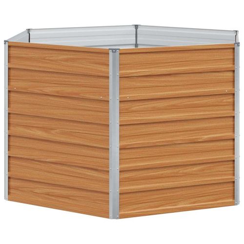 Вдигната леха за градина Светло кафяво 129 x 129 x 77 cm