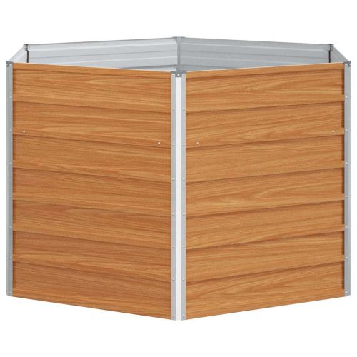 Вдигната леха за градина Светло кафяво 129 x 129 x 77 cm