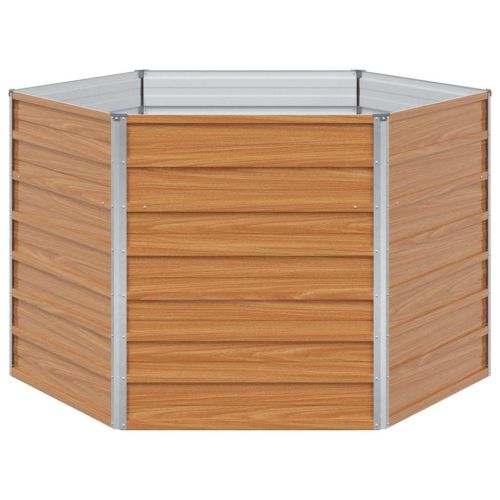 Вдигната леха за градина Светло кафяво 129 x 129 x 77 cm