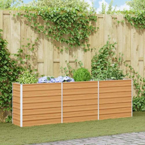 Градинска повдигната леха Светло кафяво 240 x 40 x 77 cm