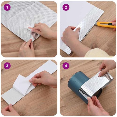 Огледално мозайчно плоча 3 pcs Сребрист 30 x 30 cm Стъкло