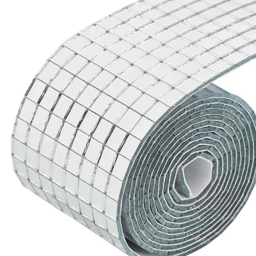 Огледално мозайчно плоча 12 pcs Сребрист 100 x 4 см Стъкло