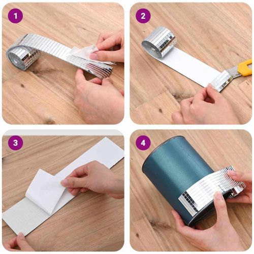 Огледално мозайчно плоча 12 pcs Сребрист 100 x 4 см Стъкло