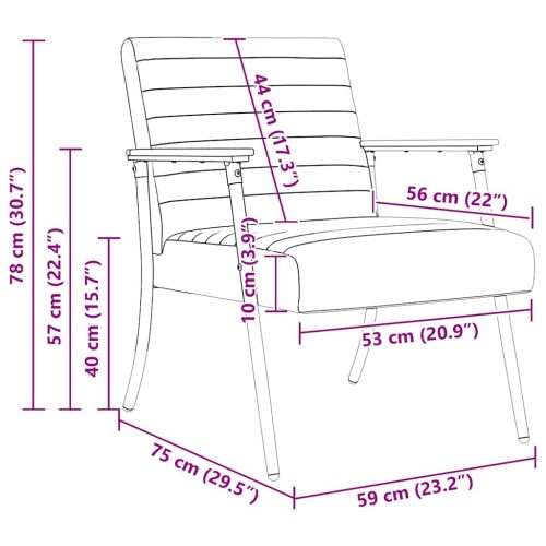 фотьойл Черно 59 x 75 x 78 см текстил