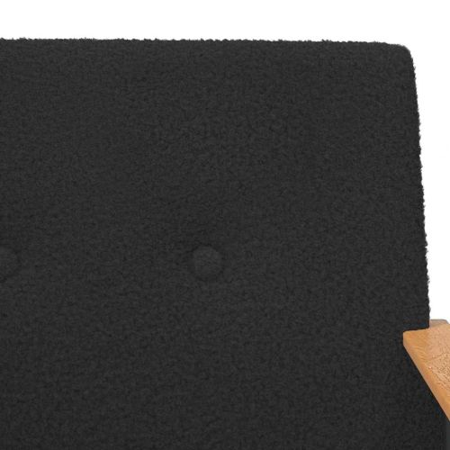 фотьойл Черно 59 x 75 x 78 см Къдрав текстил, подобен на вълна