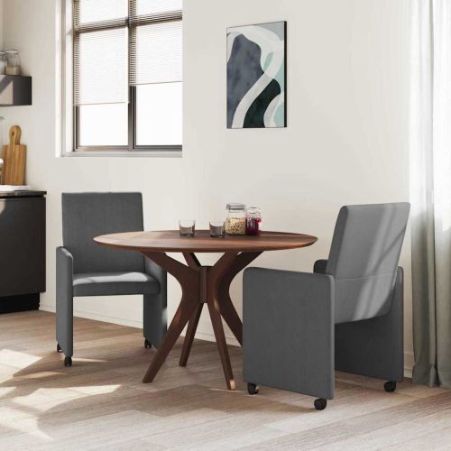 Столове с Колела с колела 2 pcs Тъмносив 57 х 66 х 94 см Кадифе