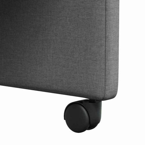 Столове с Колела 2 pcs Тъмносив 57 х 66 х 94 см текстил