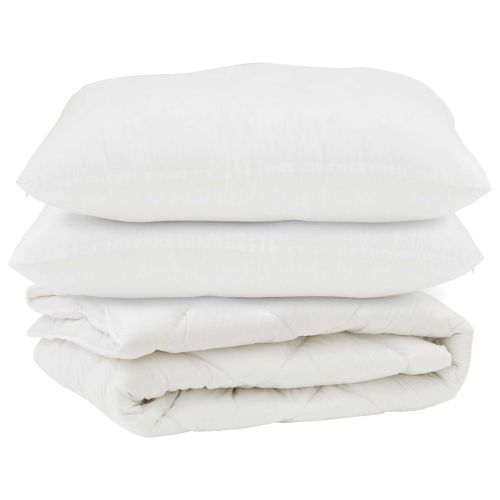 Завивка с възглавница 3 pcs Бяло Микрофибър